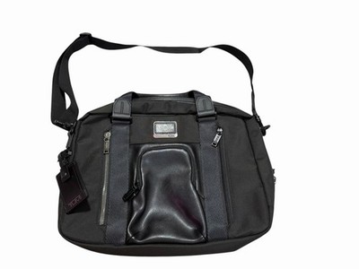 Tumi Alpha Bravo Ellsworth Briefcase 14'' Black Leather Laptop Messenger Bag