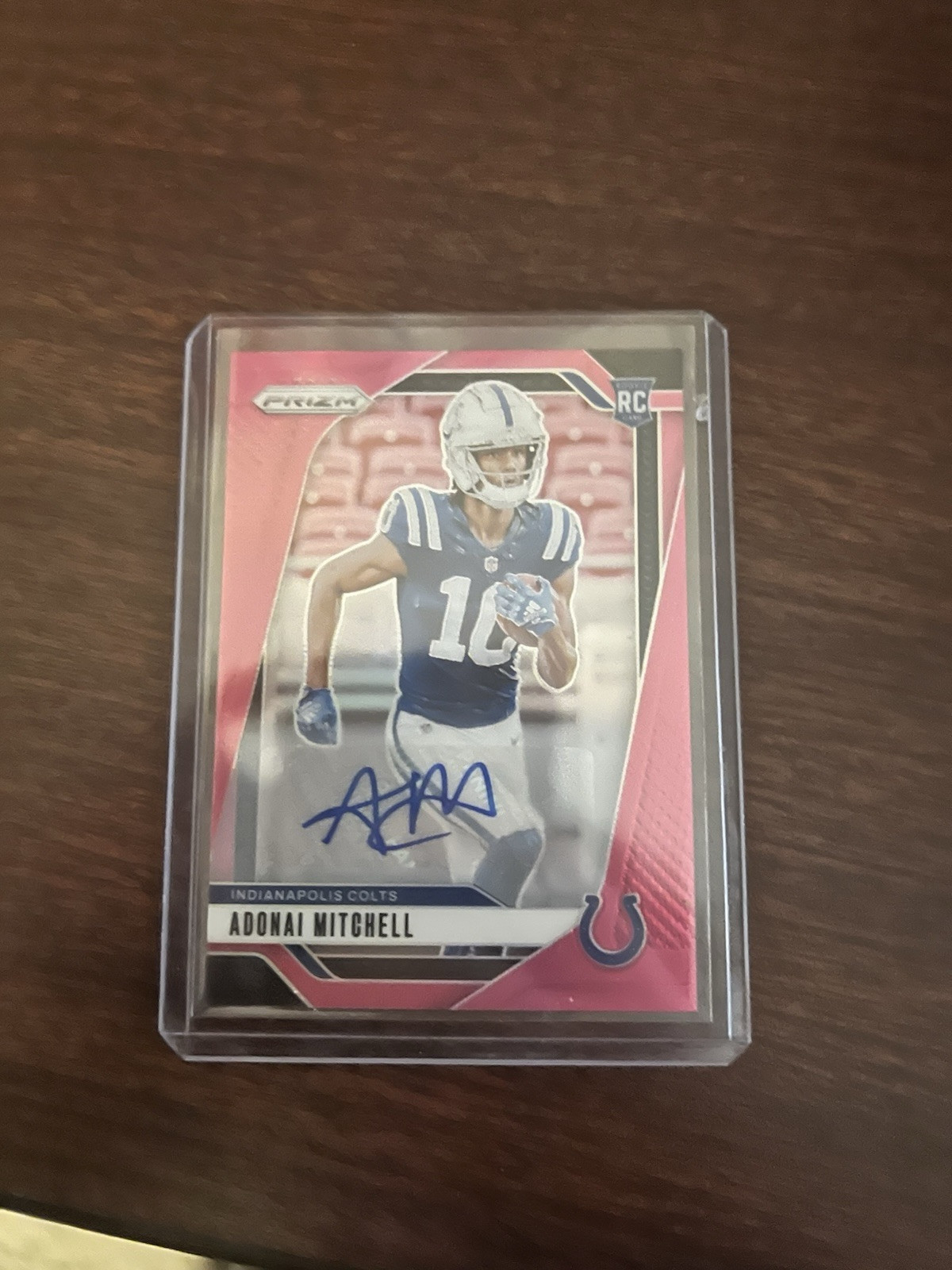 2024 Panini Prizm - Rookies Pink Prizm Autographs #303 Adonai Mitchell (AU, RC)