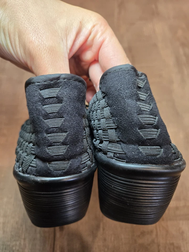 Zapatos negros Bernie Mev Gem para mujer con cuñas talla 10/41 tejido canasta Foto 4 de 4