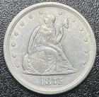 1875-S Seated Liberty Twenty Cent Piece 20c Choice AU Details Nice Type Coin