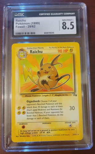 Raichu (Unlimited) graded CGC 8.5 for sale on eBay