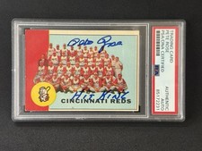 Pete Rose 1963 Topps PSA Auto Hit King #63 Reds Team Card