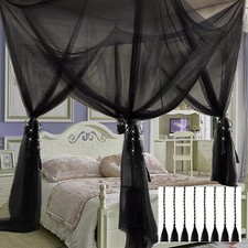 Mosquito Net Bed Canopy for Girls,King Canopy Bed Curtains Queen Size from Ce...