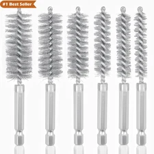 6 PCS Stainless Steel Bore Brush Set – Twisted Wire Drill Brushes with 1/4" Hex