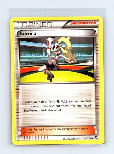 Korrina 95/111 Uncommon Furious Fists Pokemon Card Lightly Played
