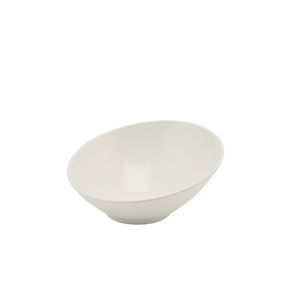 White Melamine Slanted Buffet Bowl Restaurant Events Hotels 30 x 29 x 13cm