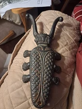 VINTAGE CAST IRON BEETLE BOOT JACK/SCRAPER..APPROX.  10" LONG