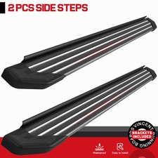 Aluminum Running Board Fit 22-26 Jeep Grand Cherokee Wl 2 Row Metal Strip Step