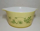 Vintage Pyrex 442 Cinderella Mixing Bowl 1.5 Qt Spring Blossom Yellow Green