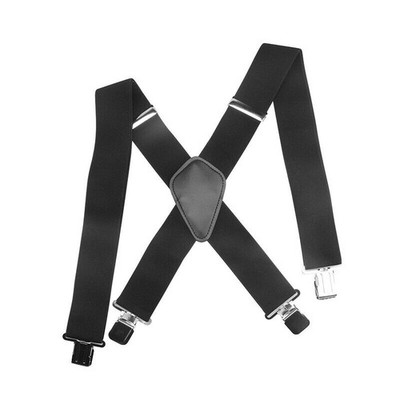 Adjustable General Pants Cross X Shape Suspender Strap Leather Crosspatch a