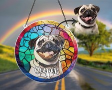 Personalized Dog Memorial Suncatcher Window Hanging Pet Loss Sympathy