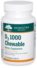Genestra D3 1000 Chewable Vitamin D Supplement – 120 Tablets | Blackcurrant