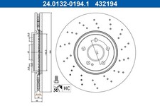 2x ATE Bremsscheibe 24.0132-0194.1 f&uuml;r MERCEDES KLASSE W177 V177 AMG matic 177