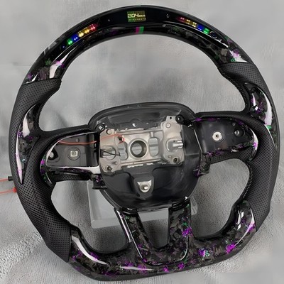 LED Forged Carbon Fiber Steering Wheel Fit Dodge Challenger Hellcat Charger SRT