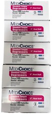 Lot of 5 MediChoice WOD3003 Sterile 6 Wood Tongue Depressors 500 Sterile