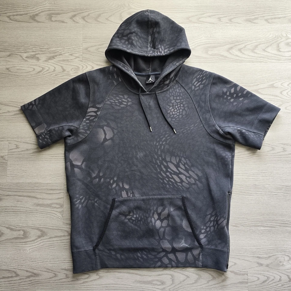 Sudadera con capucha de manga corta vintage Jordan Jumpman para hombre grande AOP baloncesto Foto 2 de 4