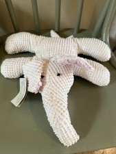 Rare Vintage Chenille Elephant Plush Grandmas Heart Baby Floppy Pink Ears Tags