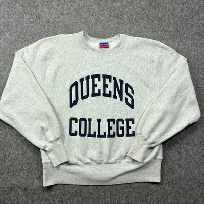VTG 90s Queens College NYC New York Medium Champion Reverse weave Sweatshirt M