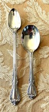 2 Vintage Wm. A. Rogers Oneida Chalice Harmony Silver Plated Baby Spoons 2 Size