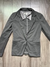 Lauren Conrad Dark Gray Blazer Long Sleeve Collared Button Pockets Size 2