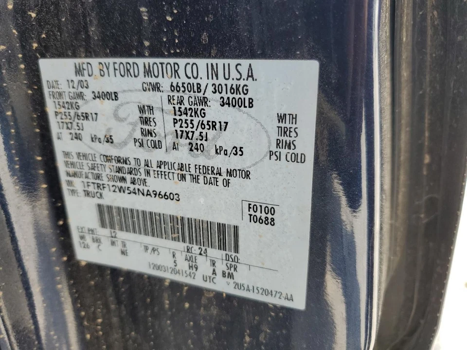 Used Rear Right Door Assembly Rear Side fits: 2004 Ford F150 PICKUP New Style Re Foto 2 de 4