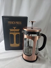 BAYKA 34 Ounce 1 Liter French Press Coffee Maker, Heat 34 oz, Copper -New & FR S