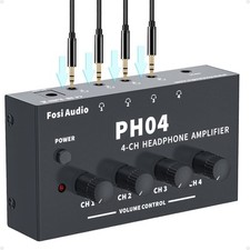 Fosi Audio Ph04 4 Channel Headphone Amplifier Stereo Audio Amp With 12