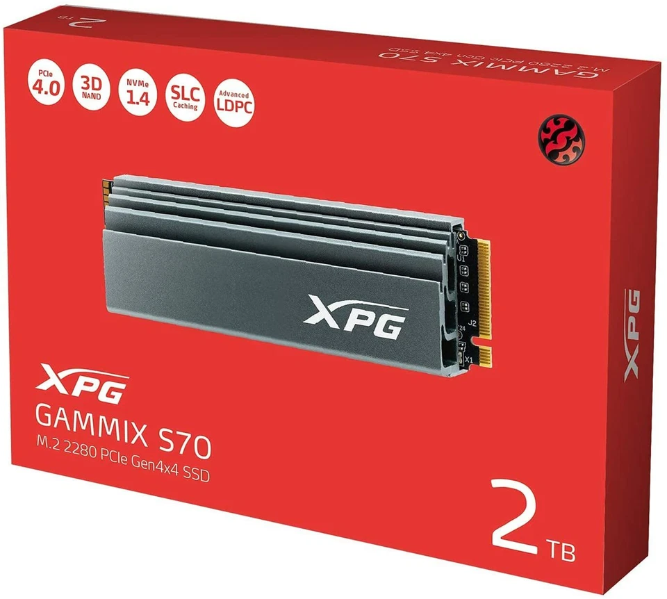 Adata XPG GAMMIX S70 BLADE 2TB PCIe M.2 Internal SSD PS5 (AGAMMIXS70B-2T-CS) - Image 2 of 4