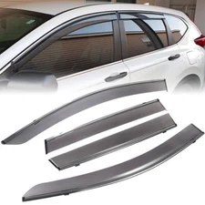 For 2017-2022 Honda CR-V Chrome Trim Window Visors Vent Rain Guards Deflector
