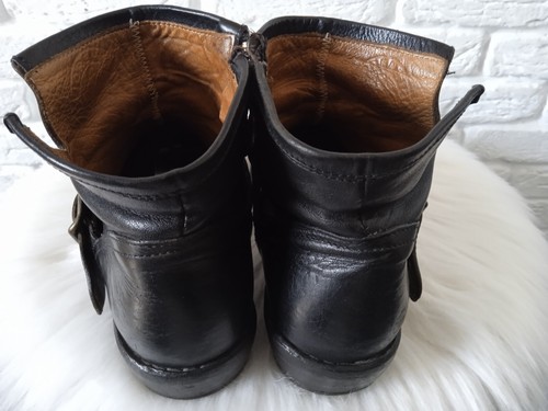 Fiorentini Baker Black Biker Leather Italy Boots EU 38 - Picture 5 of 9