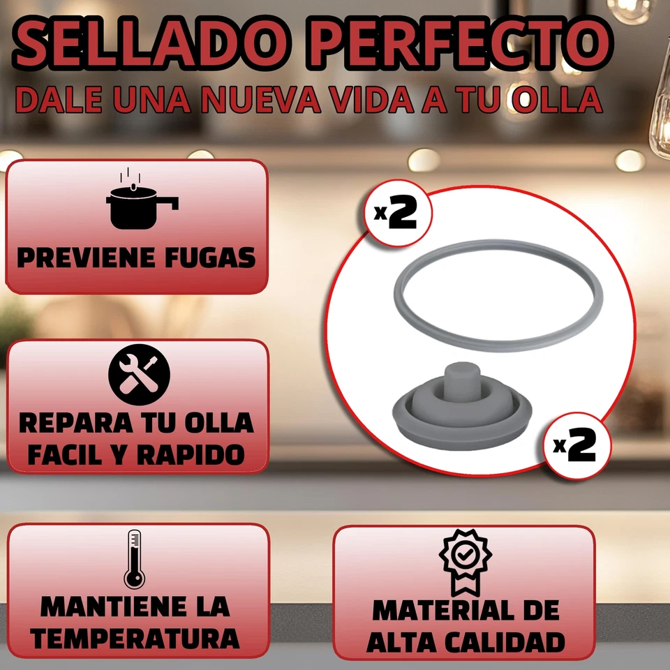2 gomas de sellado para Perfect y WMF Perfect Plus + 2 juntas de repuesto para V... Foto 2 de 4