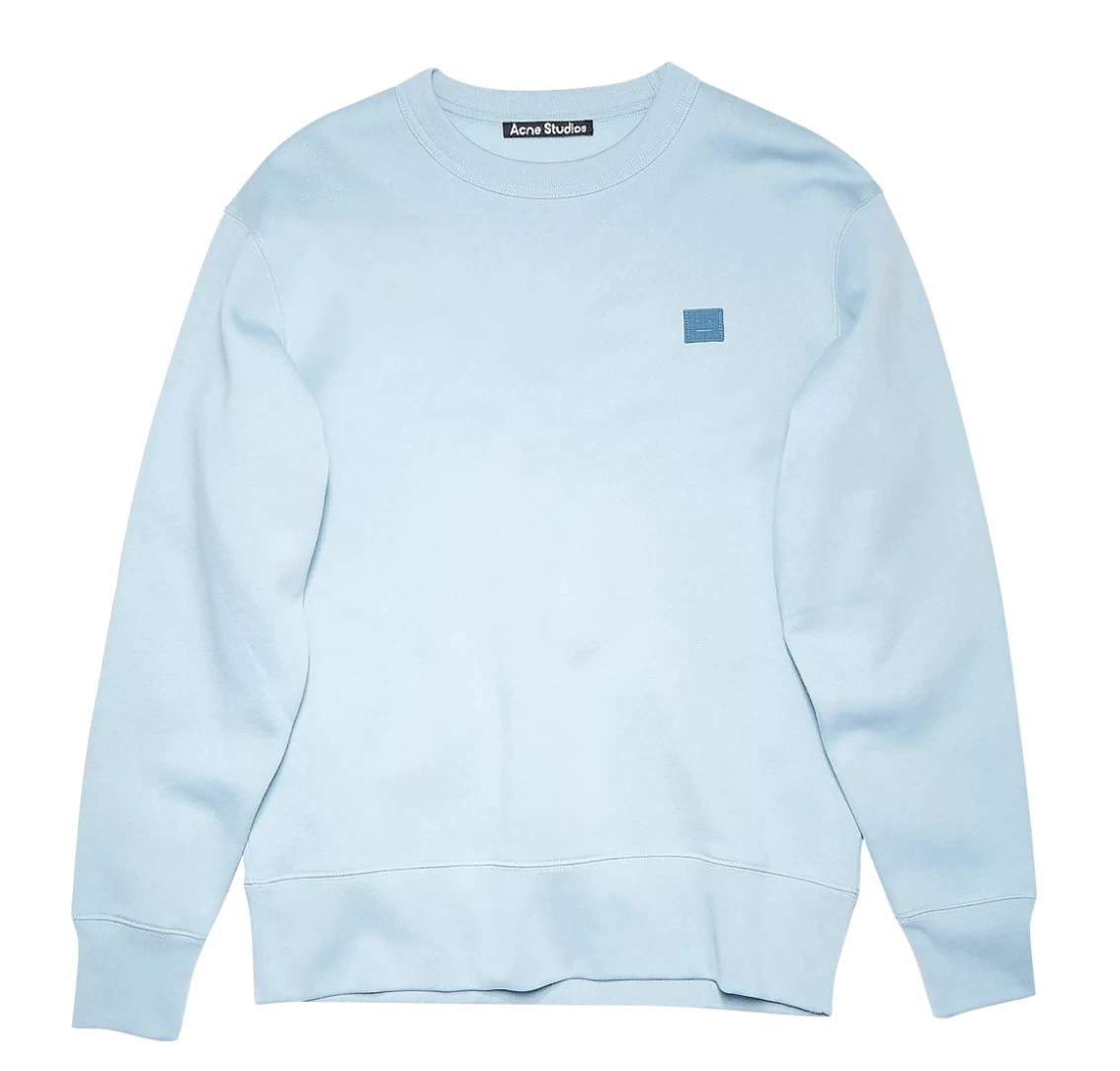 ACNE STUDIOS FAIRVIEW L FACE CREW SWEAT POWDER BLUE