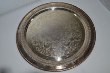 WM Rogers Vtg Rund Silberüberzug Servier Schale 15 " #162 Vorspeise TRAY (RFU72)
