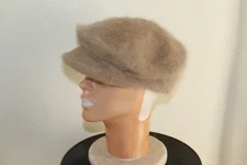 David and Young -90% ANGORA Very Furry Fluffy Newsboy Cap Sweater Hat O/S