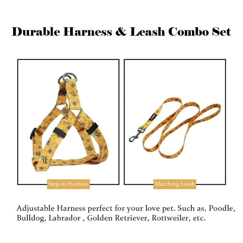 Dog Harness Leash Set Adjustable Heavy Duty No Pull Halter Harnesses for Smal...