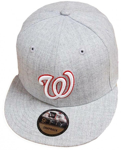 New Era Washington Nationals Heather Grey Snapback Cap 9Fifty Limited Edition-image