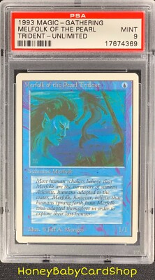 MTG Unlimited Edition 1993 Merfolk of the Pearl Trident PSA 9 Mint