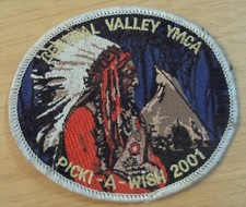 'CENTRAL VALLEY YMCA' 'Indian Chief' PATCH Picki-A-Wish 2001~