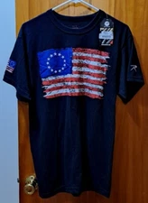 Rothco Flag Tee T-shirt Mens M Black Betsy Ross Medium 2628 Cotton Blend New