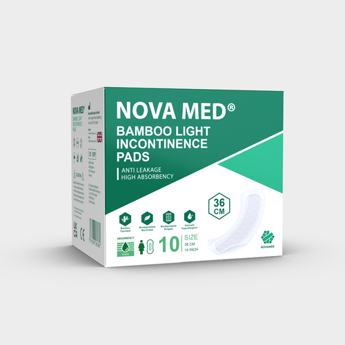 Novamed - Bamboo Light Incontinence Pads with 550ml absorbency; 10 pads per pack - Picture 4 of 10