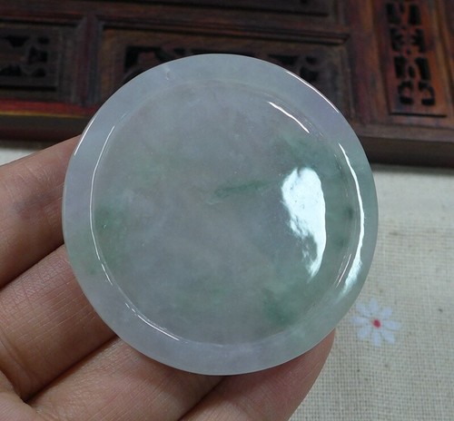 Fine Natural Type A Icy Jadeite Jade Lotus Kwan-yin Pendant - Picture 5 of 9