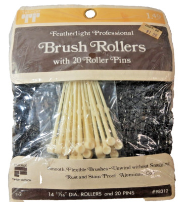 SEALED Fabrege Tip Top  Div 14 Featherlight Professional Brush Rollers & 20 Pins