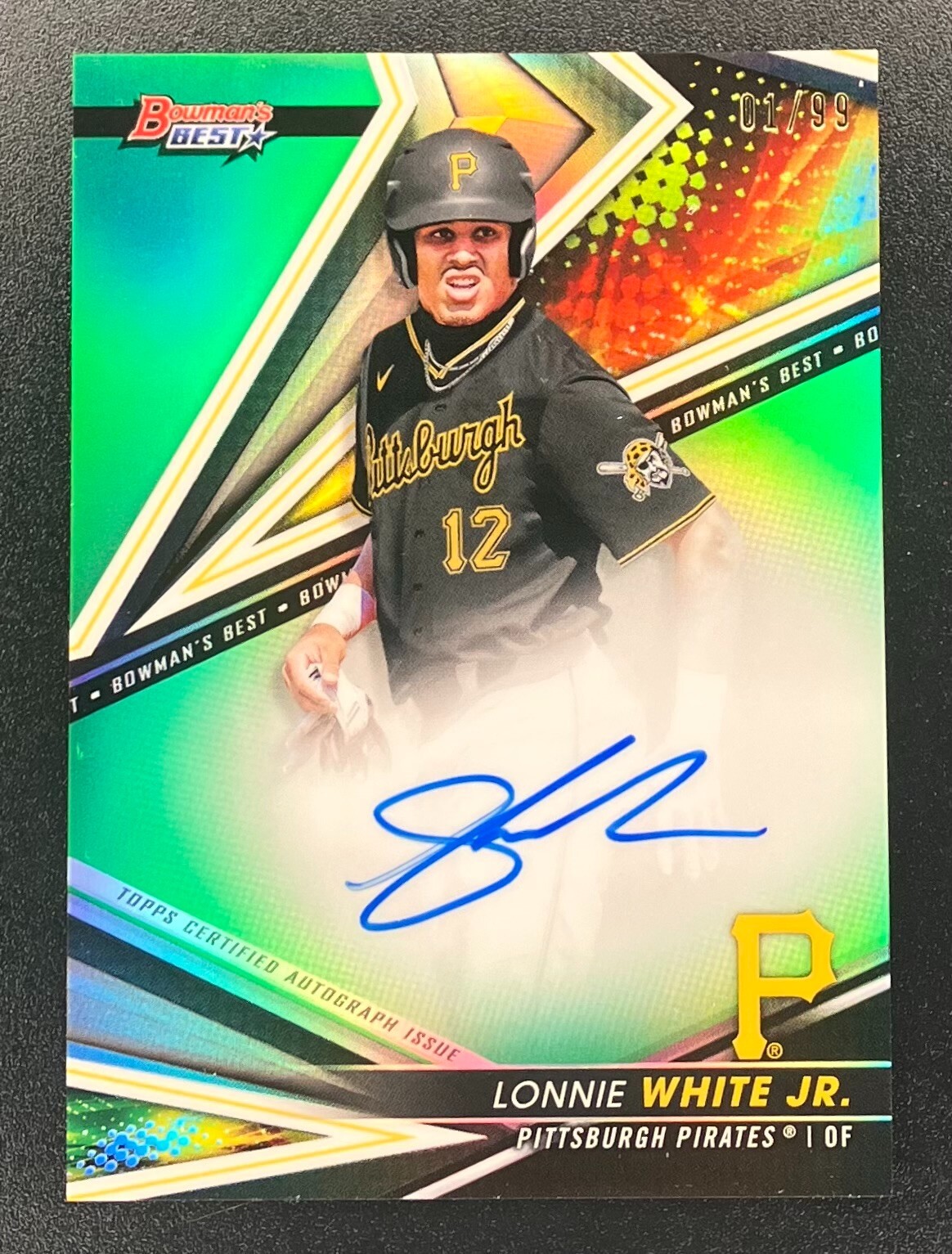 2022 Bowman's Best Lonnie White Jr Green Refractor /99 Auto RC #B22-LW