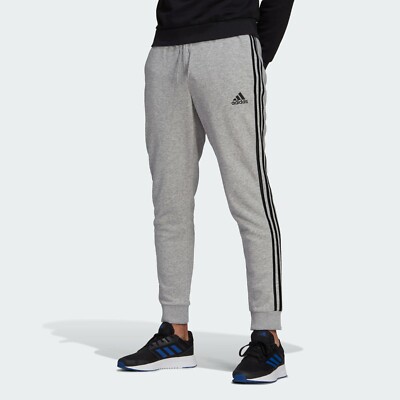 Adidas ESSENTIAL FLEECE 3 STRIPES Sweat Pant Track Tapered Cuff superstar~Sz XL~