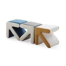 Multifaceted Stool Ottoman Coffee Table Arrow Design Handicraft Decoration