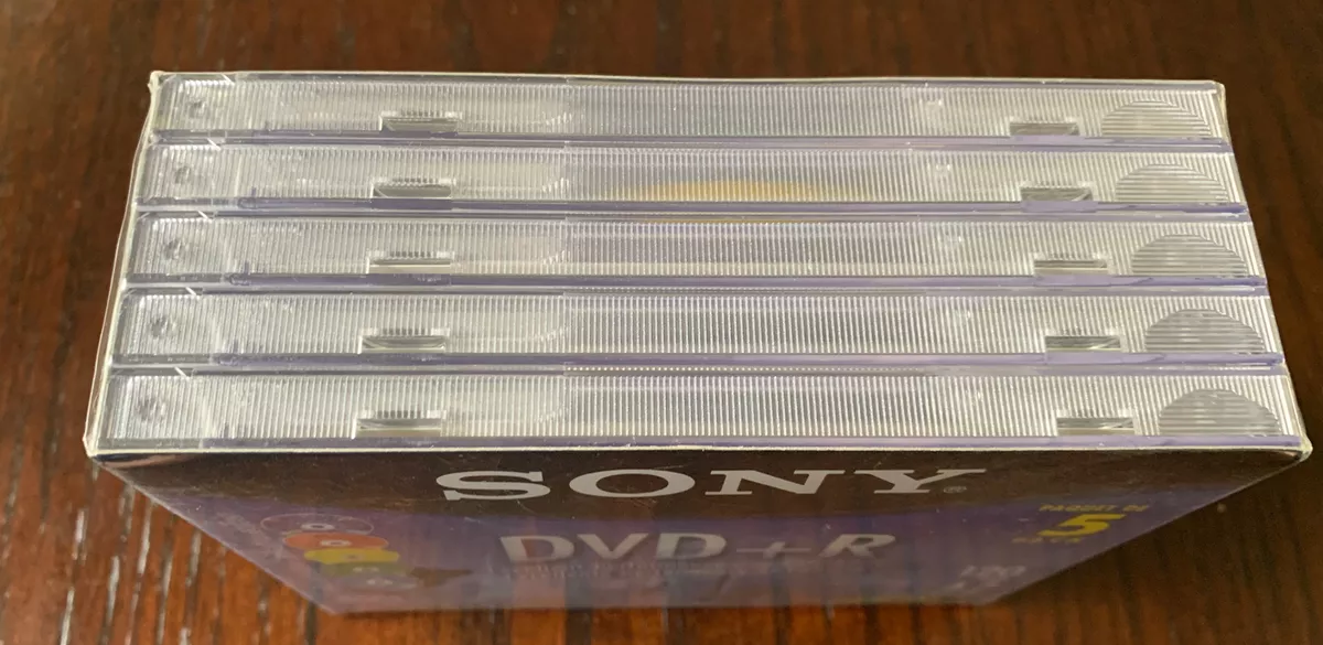 Sony DVD-R 5 Pack (with Cases) 120 Min. 4.7GB - Color Collection New & Sealed