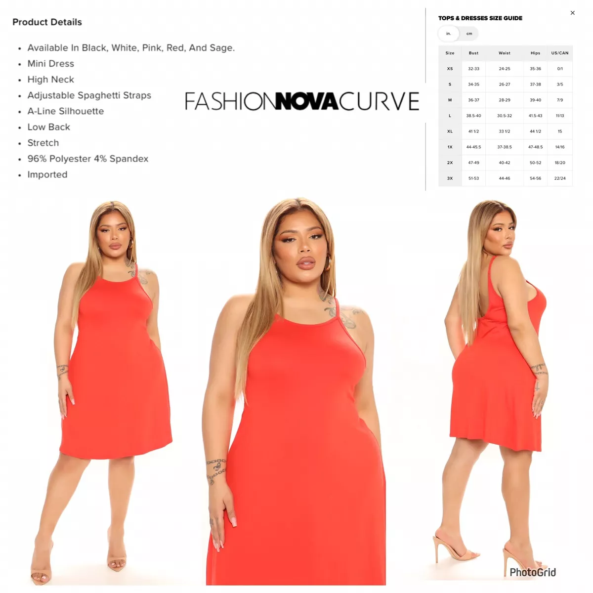 Fashion Nova 3X plus size red Melisa mini dress NWT