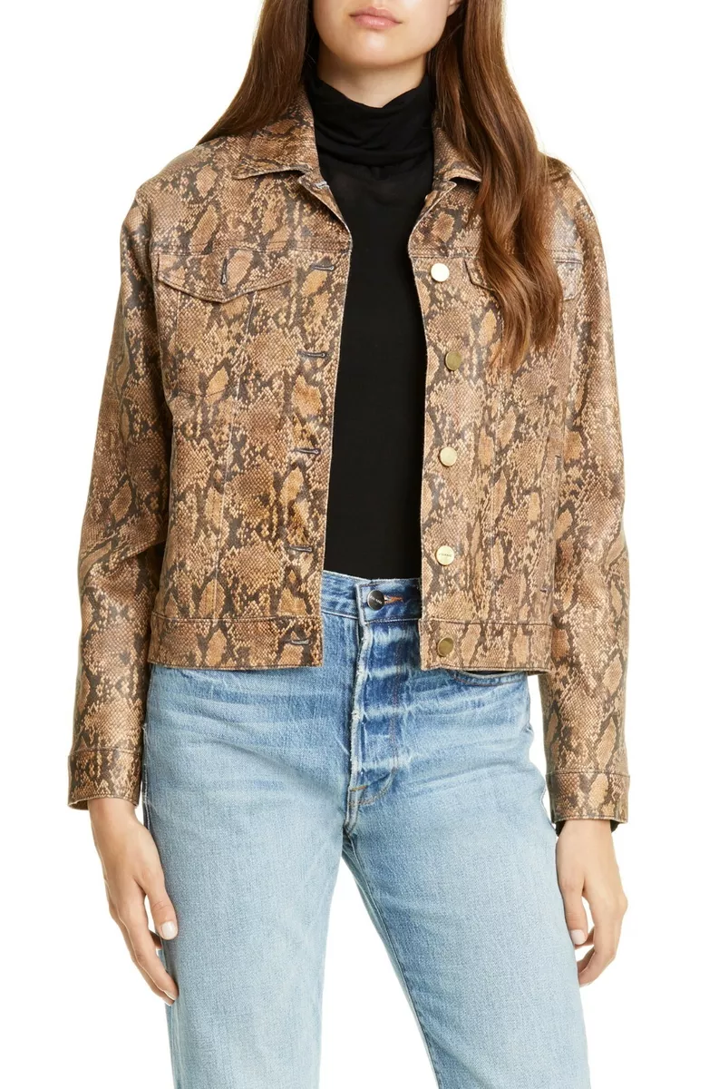 FRAME Tan Cropped Jacket