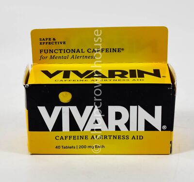 VIVARIN 200mg Caffeine Alertness Aid 40 Tablets mental alert NIB 07/2025