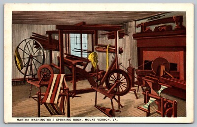 Martha Washington's Spinning Room Mount Vernon Virginia VA c1920 Postcard